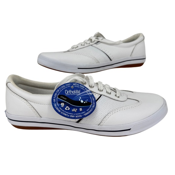 Keds Shoes - Keds Ace Leather Sneakers Womens 8 White Perforated Ortholite FLAW